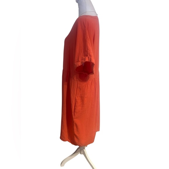 Briggs Orange Midi Dress Size XL – Cottagecore Fall Style with Pockets - Picture 3 of 7